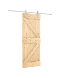 Porta scorrevole Naturale e Bianco 80 x 210 cm 2