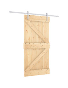 Porta scorrevole Naturale e Bianco 100 x 210 cm 2