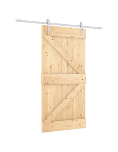 Porta scorrevole Naturale e Bianco 100 x 210 cm