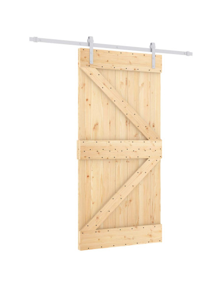 Porta scorrevole Naturale e Bianco 100 x 210 cm