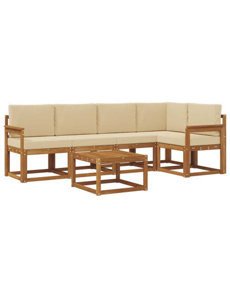 Set di divani con cuscino 6 pcs Naturale e Beige
