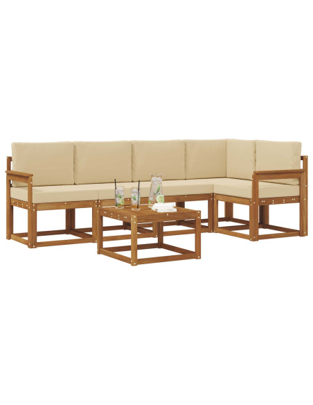Set di divani con cuscino 6 pcs Naturale e Beige