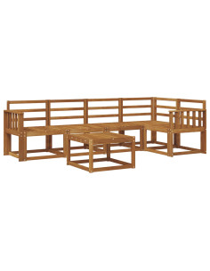 Set di divani 6 pcs Naturale Legno di Acacia Massello 2