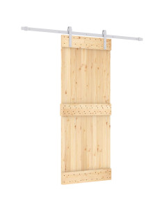 Porta scorrevole Naturale e Bianco 80 x 210 cm 2