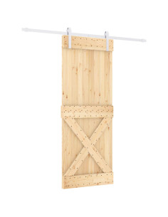 Porta scorrevole Naturale e Bianco 80 x 210 cm 2