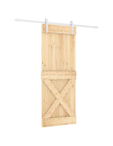 Porta scorrevole Naturale e Bianco 80 x 210 cm
