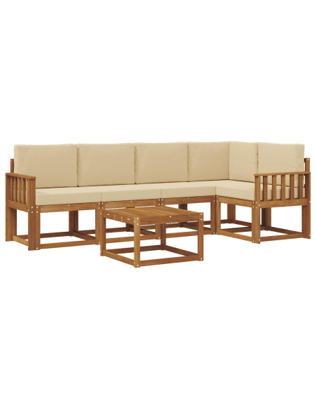 Set di divani con cuscino 6 pcs Naturale e Beige
