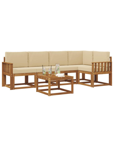 Set di divani con cuscino 6 pcs Naturale e Beige