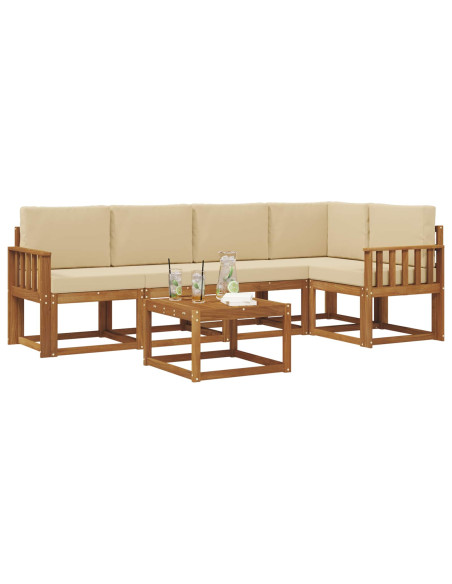 Set di divani con cuscino 6 pcs Naturale e Beige