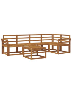 Set di divani 6 pcs Naturale Legno di Acacia Massello 2