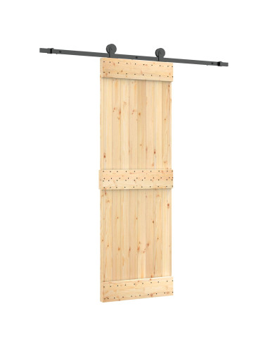 Porta scorrevole Naturale e Nero 70 x 210 cm