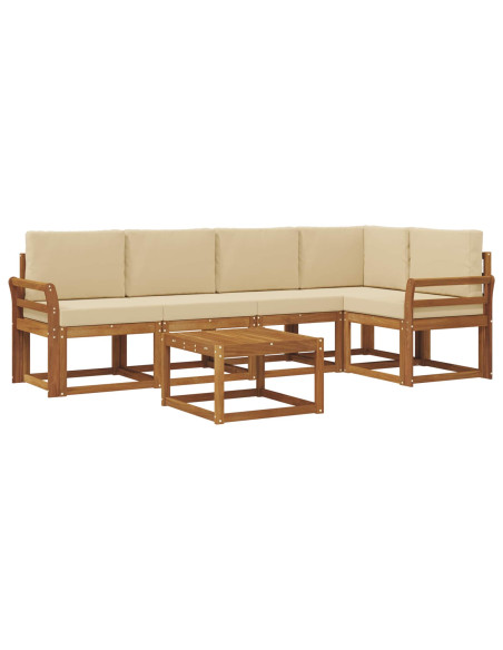 Set di divani con cuscino 6 pcs Naturale e Beige