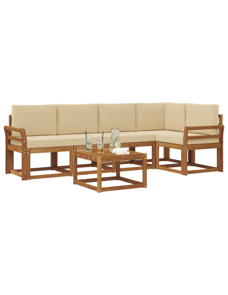 Set di divani con cuscino 6 pcs Naturale e Beige