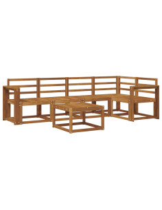 Set di divani 6 pcs Naturale Legno di Acacia Massello 2