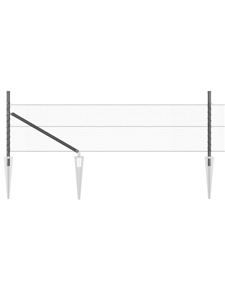 Palo della recinzione Grigio 100 x 0,5 m (rete da 13 mm)