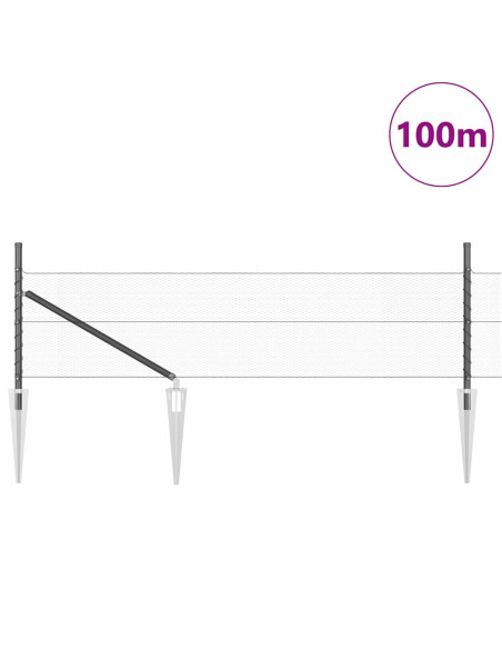 Palo della recinzione Grigio 100 x 0,5 m (rete da 13 mm)