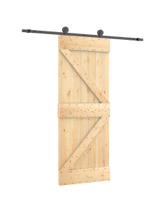 Porta scorrevole Naturale e Nero 85 x 210 cm 2