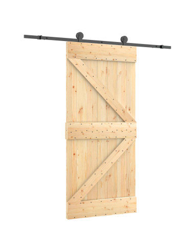 Porta scorrevole Naturale e Nero 95 x 210 cm