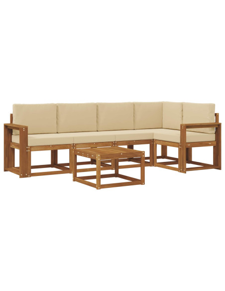 Set di divani con cuscino 6 pcs Naturale e Beige