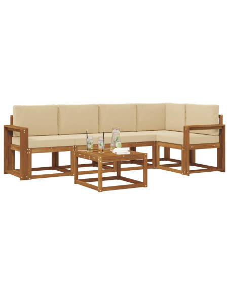 Set di divani con cuscino 6 pcs Naturale e Beige