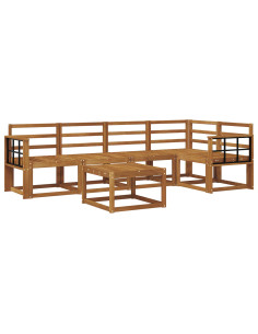 Set di divani 6 pcs Naturale Legno di Acacia Massello 2
