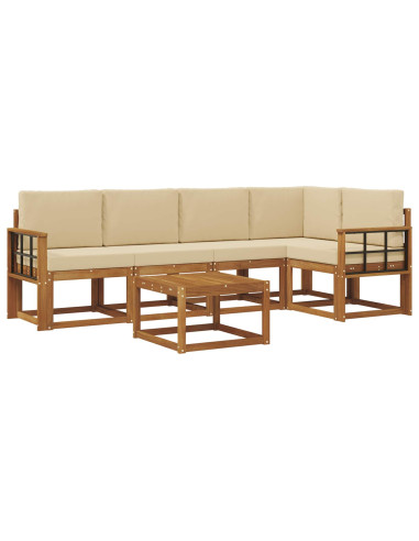 Set di divani con cuscino 6 pcs Naturale e Beige