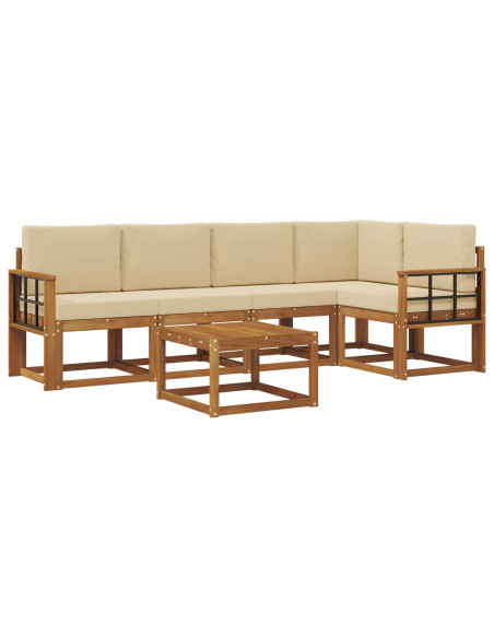 Set di divani con cuscino 6 pcs Naturale e Beige