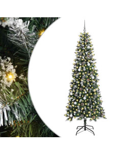 Albero di Natale artificiale con 300 LED Verde 240 cm 2