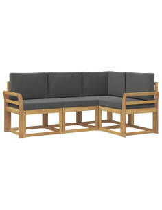 Set di divani da esterno con cuscino 4 pcs Bianco e Antracite 2