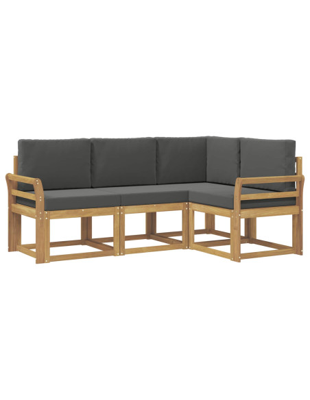 Set di divani da esterno con cuscino 4 pcs Bianco e Antracite