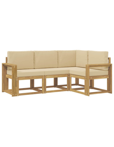 Set di divani da esterno 4 pcs Bianco e Beige