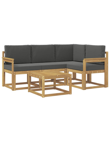 Set di divani da esterno con cuscino 5 pcs Bianco e Antracite