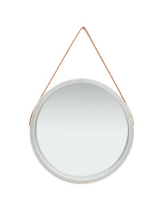 Specchio da Parete con Cinghia 60 cm Argento 2