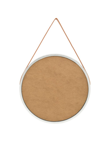 Specchio da Parete con Cinghia 60 cm Argento