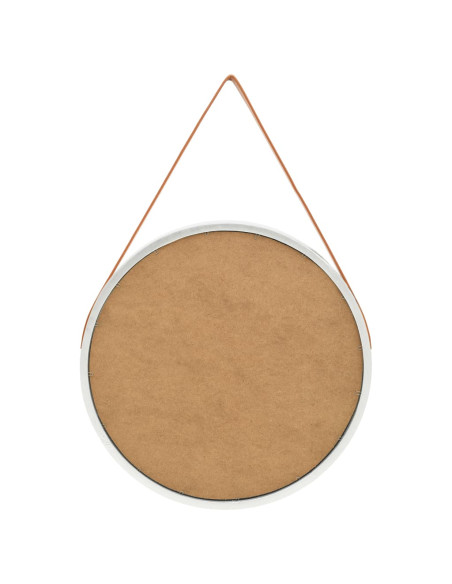 Specchio da Parete con Cinghia 60 cm Argento