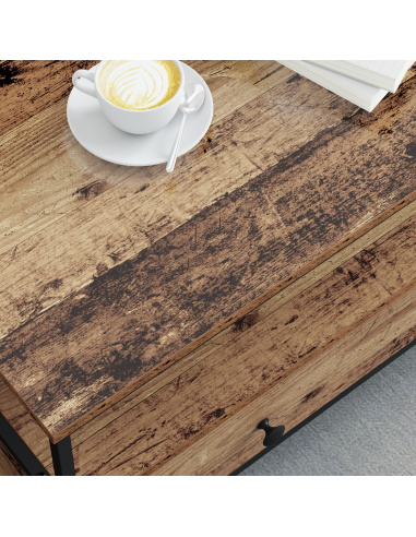 Tavolino da salotto with Drawer Legno vecchio 100 x 51 x 45 cm