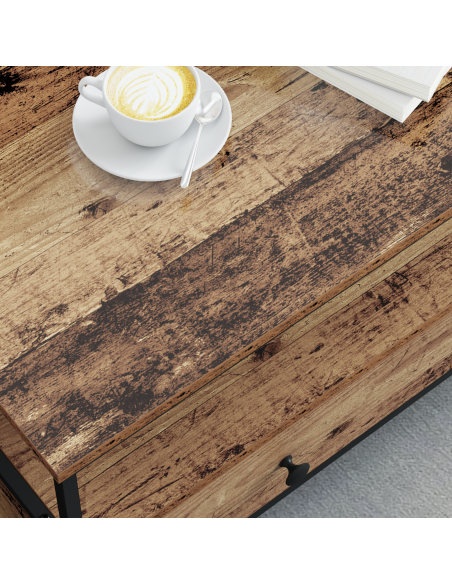 Tavolino da salotto with Drawer Legno vecchio 100 x 51 x 45 cm