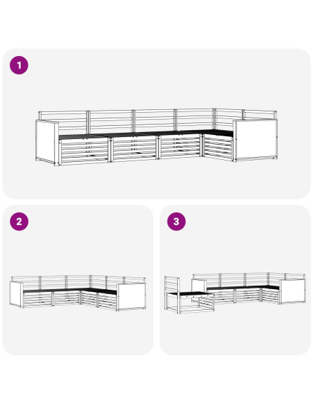 Set di divani da esterno 5 pcs Naturale