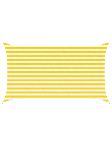 Vela da ombra solare Giallo e Bianco 3,5 x 2 m