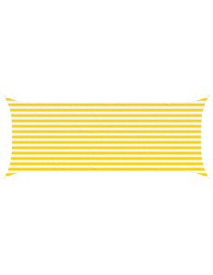 Vela da ombra solare Giallo e Bianco 5 x 2 m 2