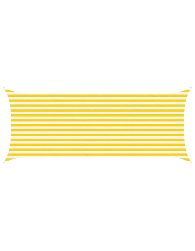 Vela da ombra solare Giallo e Bianco 5 x 2 m