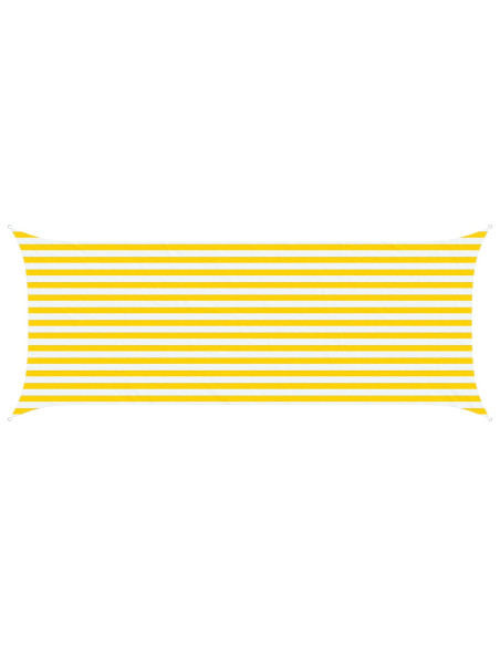 Vela da ombra solare Giallo e Bianco 5 x 2 m