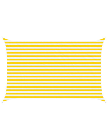 Vela da ombra solare Giallo e Bianco 4 x 2,5 m