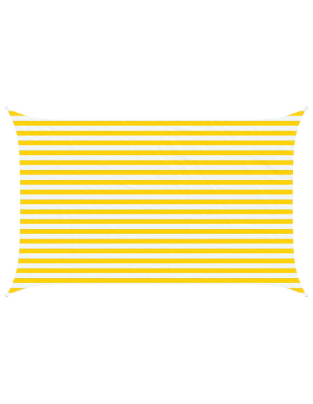 Vela da ombra solare Giallo e Bianco 4 x 2,5 m