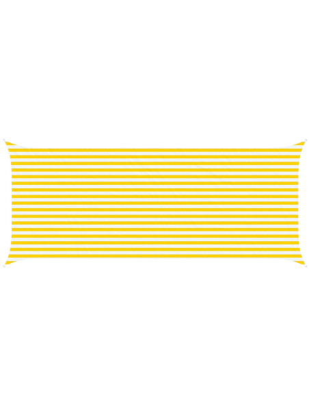 Vela da ombra solare Giallo e Bianco 6 x 2,5 m
