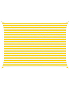 Vela da ombra solare Giallo e Bianco 5 × 3,5 m 2
