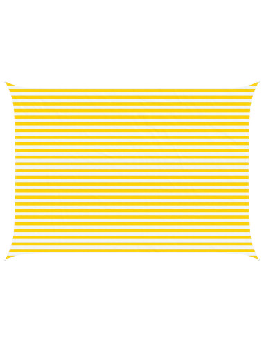 Vela da ombra solare Giallo e Bianco 5 × 3,5 m