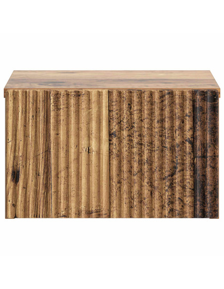 Mobiletto da notte a muro Legno antico 33 x 34,5 x 20 cm
