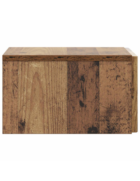 Mobiletto da notte a muro Legno antico 33 x 34,5 x 20 cm