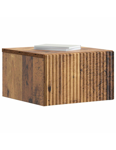 Mobiletto da notte a muro 2 pcs Legno antico 33 x 34,5 x 20 cm